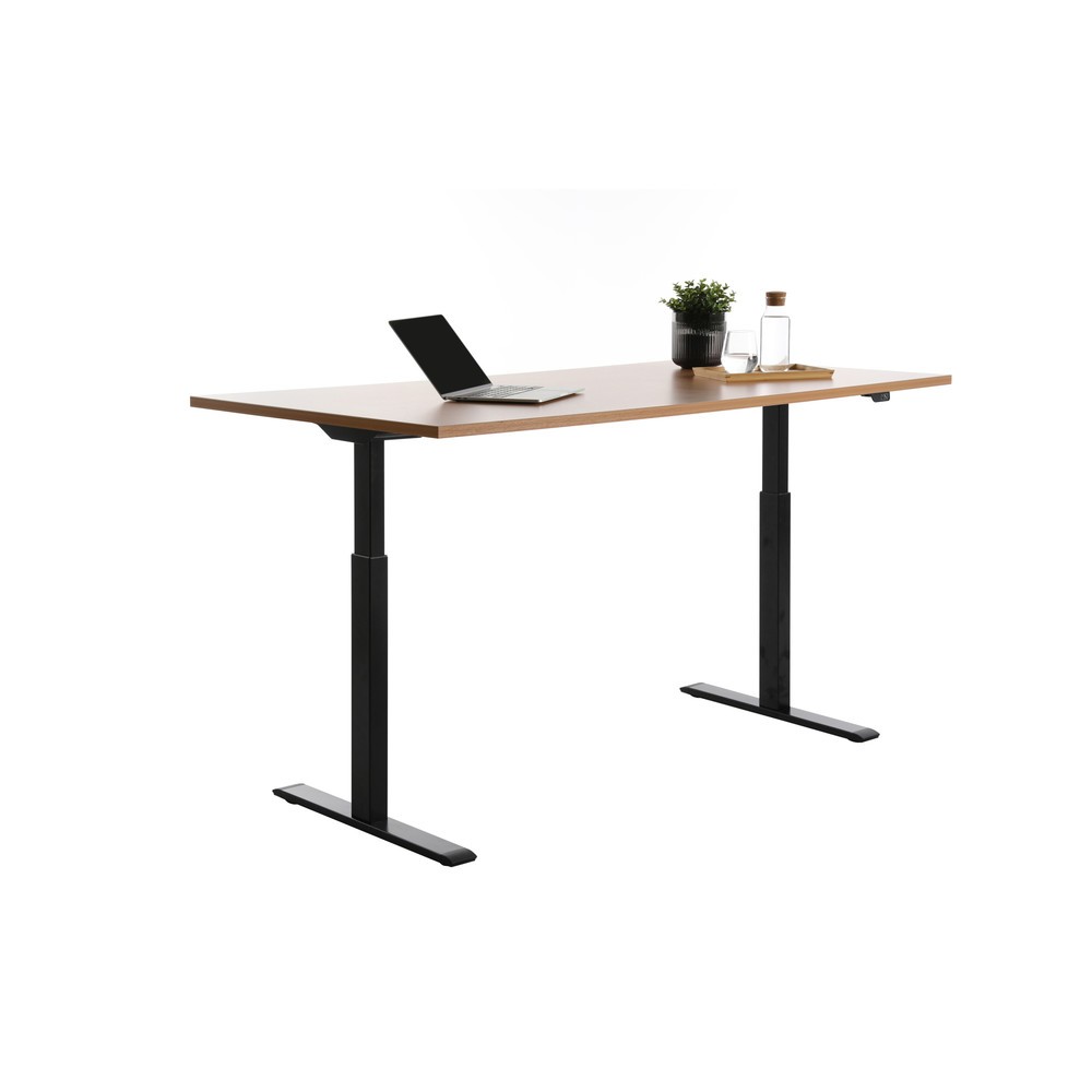 Produktabbildung Nr. 4: Topstar® Elektrisch höhenverstellbarer Schreibtisch E-Table, T-Fuß, BxT 1.800 x 800 mm, Buche/schwarz