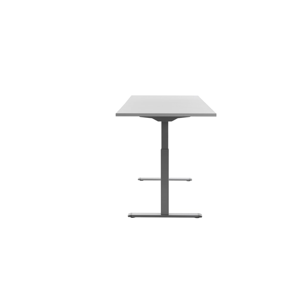 Topstar® Elektrisch höhenverstellbarer Schreibtisch E-Table, T-Fuß, BxT 1.800 x 800 mm, grau/lichgrau Produktabbildung Nr. 2: Topstar® Elektrisch höhenverstellbarer Schreibtisch E-Table, T-Fuß, BxT 1.800 x 800 mm, grau/lichgrau