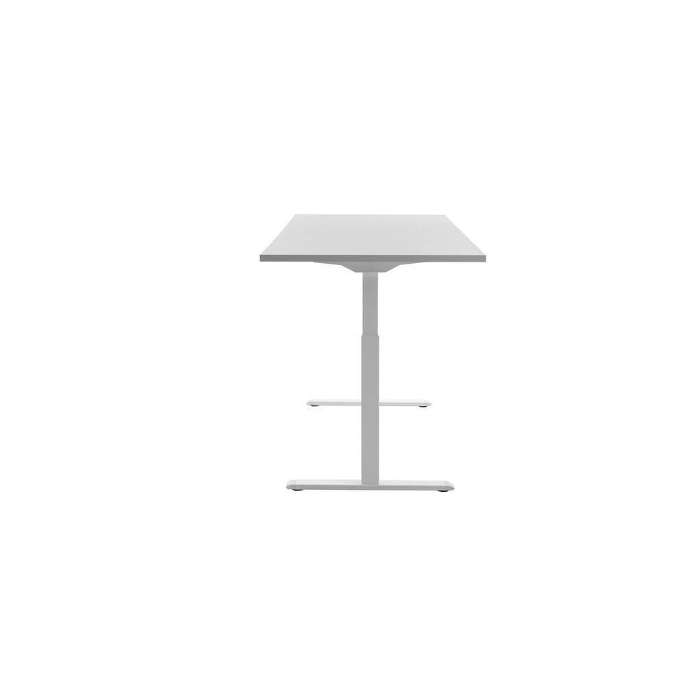 Produktabbildung Nr. 2: Topstar® Elektrisch höhenverstellbarer Schreibtisch E-Table, T-Fuß, BxT 1.800 x 800 mm, grau/weiß