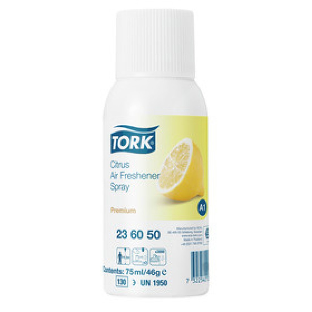 Produktabbildung: TORK® 236050 Lufterfrischer-Spray Citrus, 1 VE = 12 Dosen à 75 ml