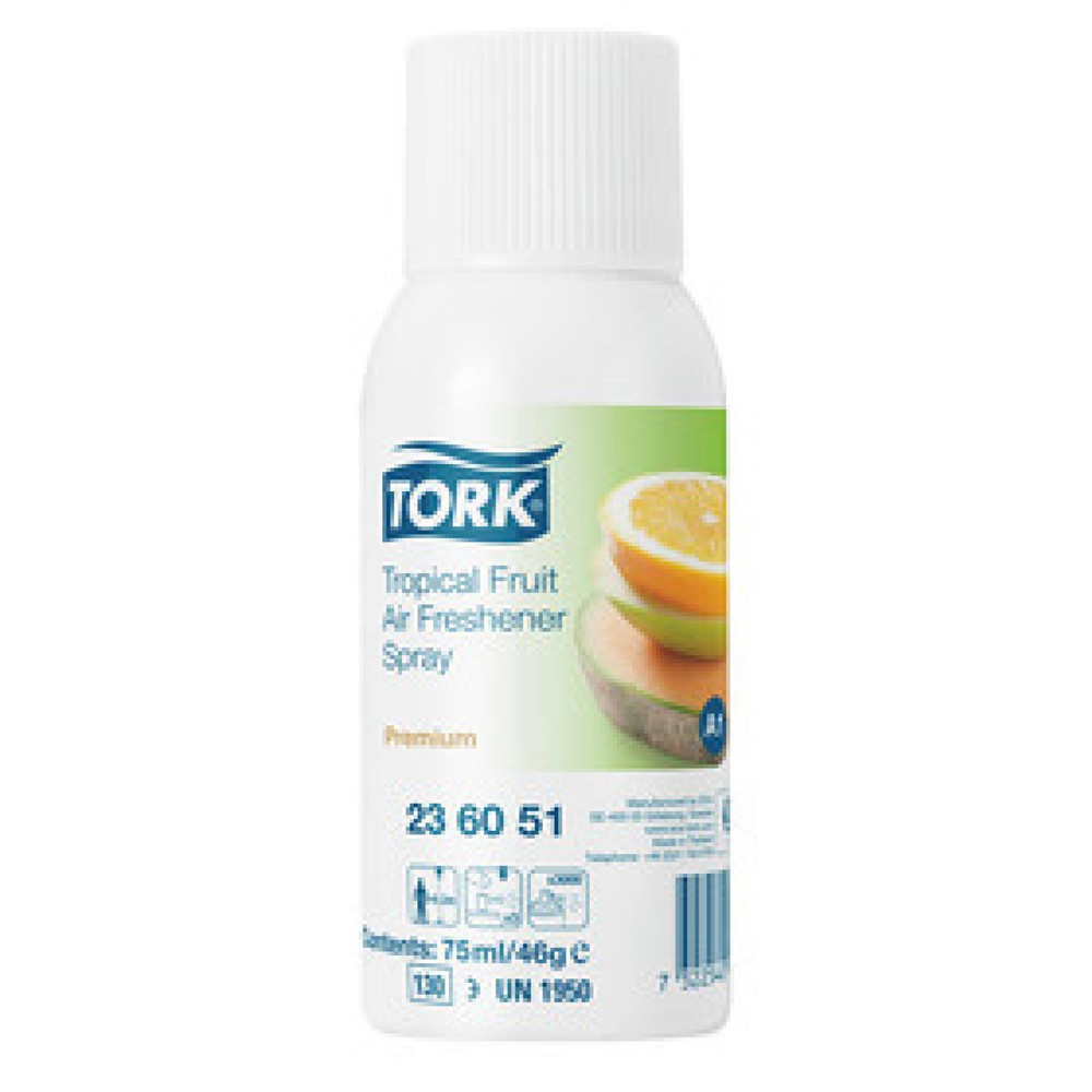 Produktabbildung: TORK® 236051 Lufterfrischer-Spray Tropical Fruit, 1 VE = 12 Dosen à 75 ml