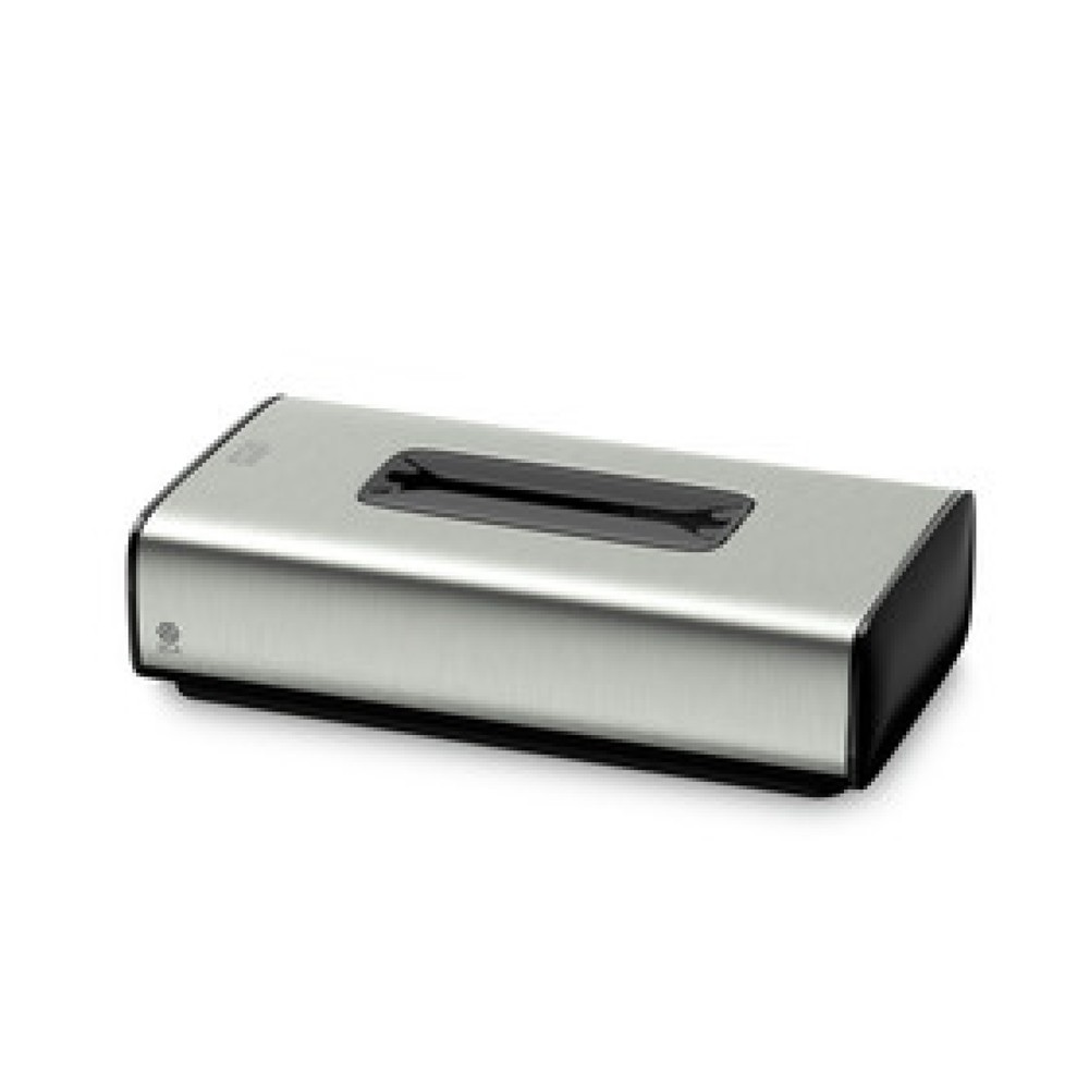 Produktabbildung: TORK® 460013 Edelstahl-Spender für Kosmetiktücher, Maße (BxHxT): 25,6 x 6,7 x 13,6 cm