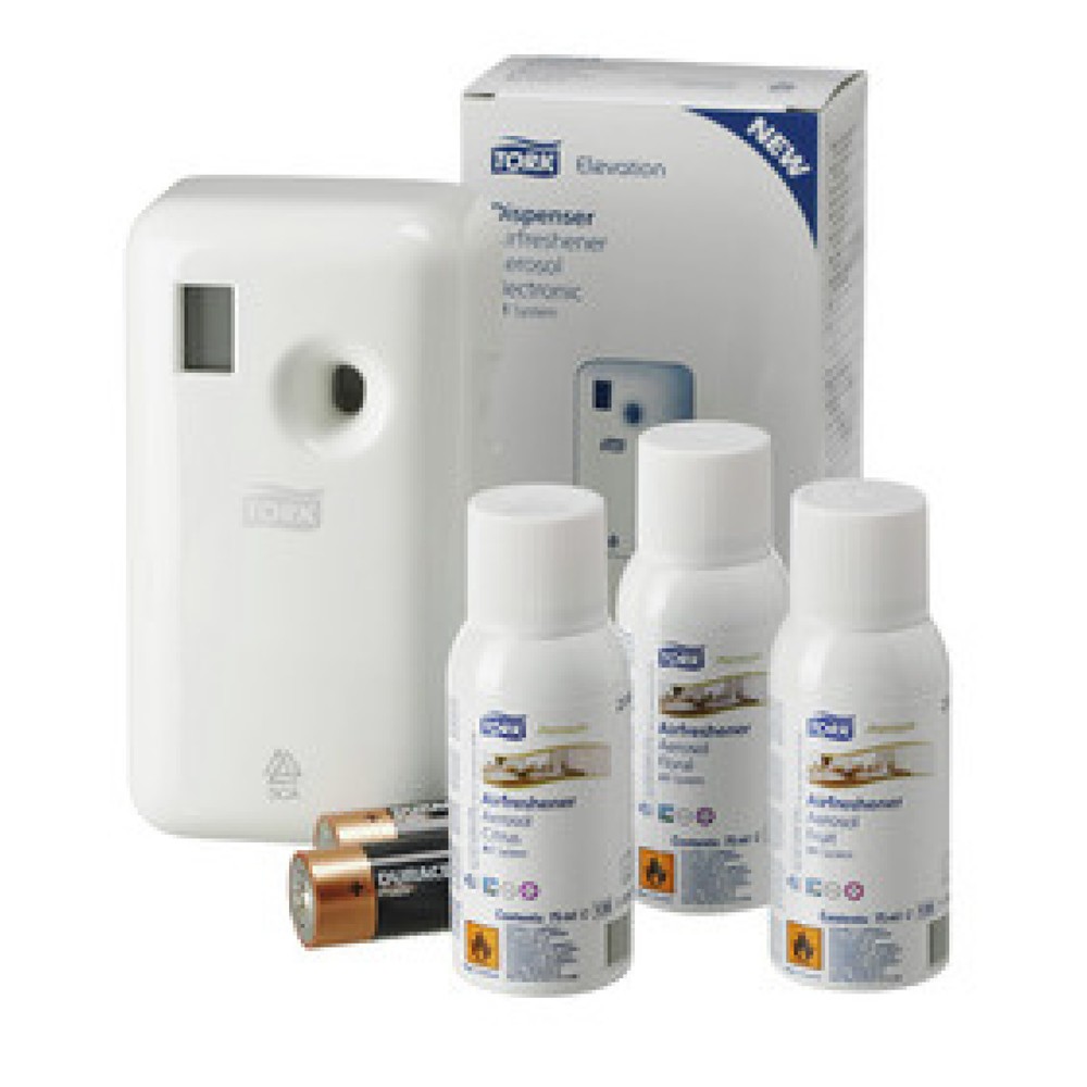 Produktabbildung: Tork 972000 Lufterfrischer-Spray Starterpack, (Citrus, Floral und Fruit) Inhalt: 3x 75ml