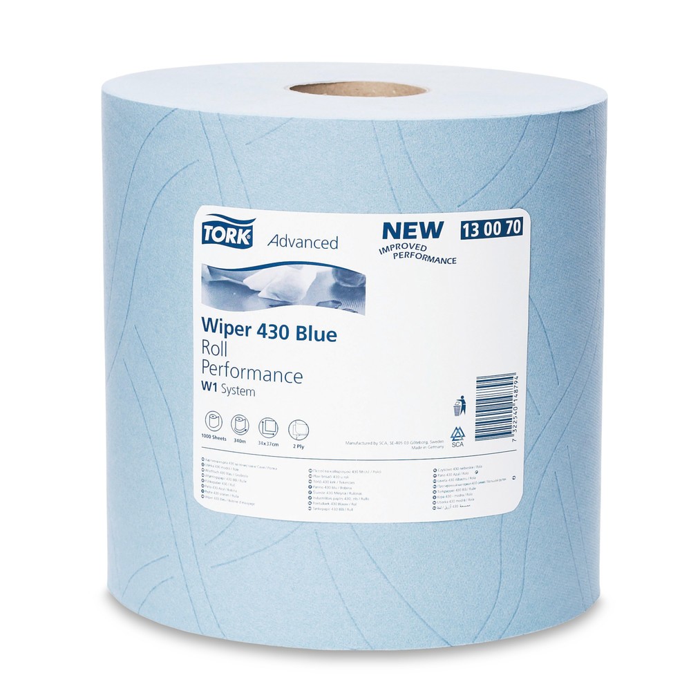 Produktabbildung: TORK® Wischtücher Extra Stark, HxB 340 x 370 mm, 1 Rolle, blau