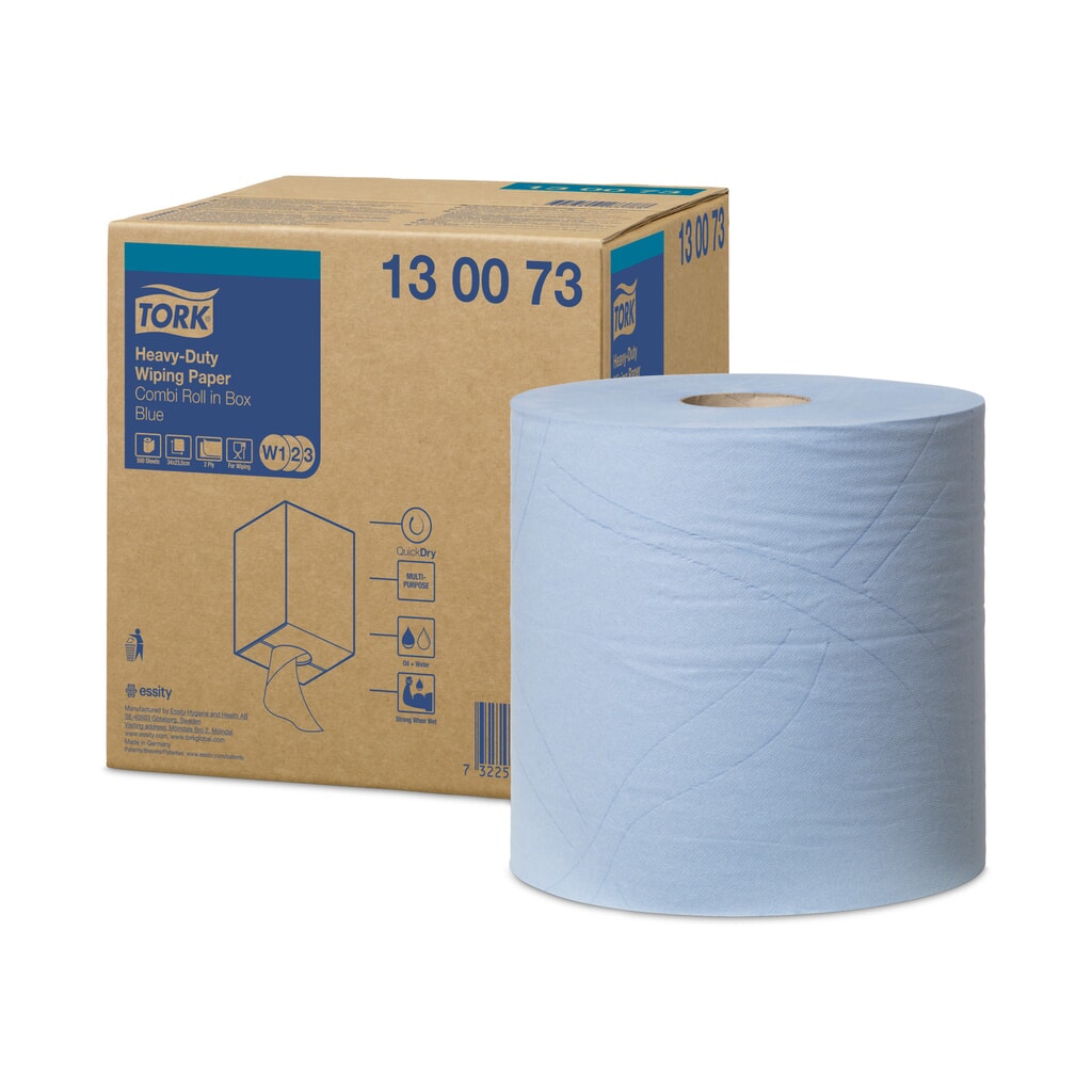 Produktabbildung: TORK® Wischtücher Extra Stark, HxB 340 x 235 mm, 1 Rolle, blau