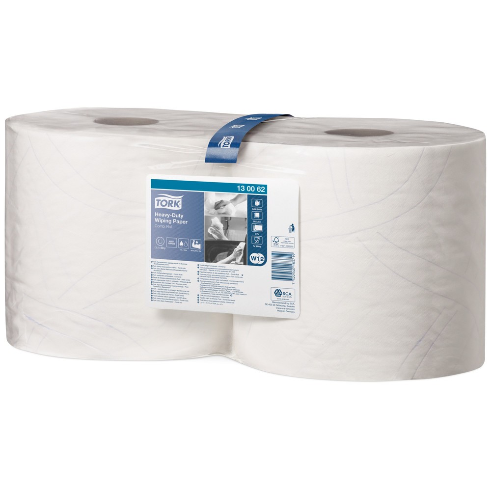Produktabbildung: TORK® Wischtücher Extra Stark, HxB 340 x 235 mm, 2 Rollen, weiß