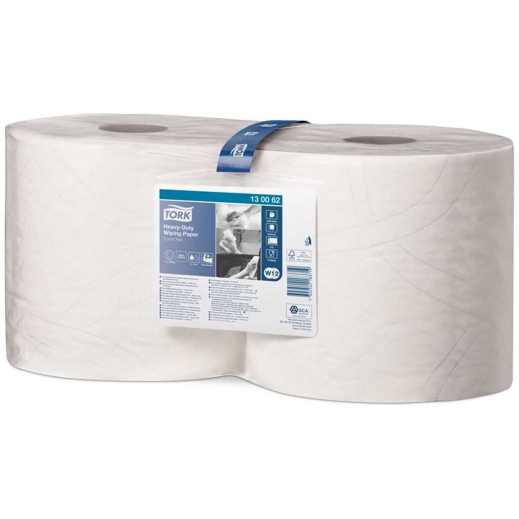 TORK® Wischtücher Extra Stark, HxB 340 x 235 mm, 2 Rollen, weiß Produktabbildung: TORK® Wischtücher Extra Stark, HxB 340 x 235 mm, 2 Rollen, weiß