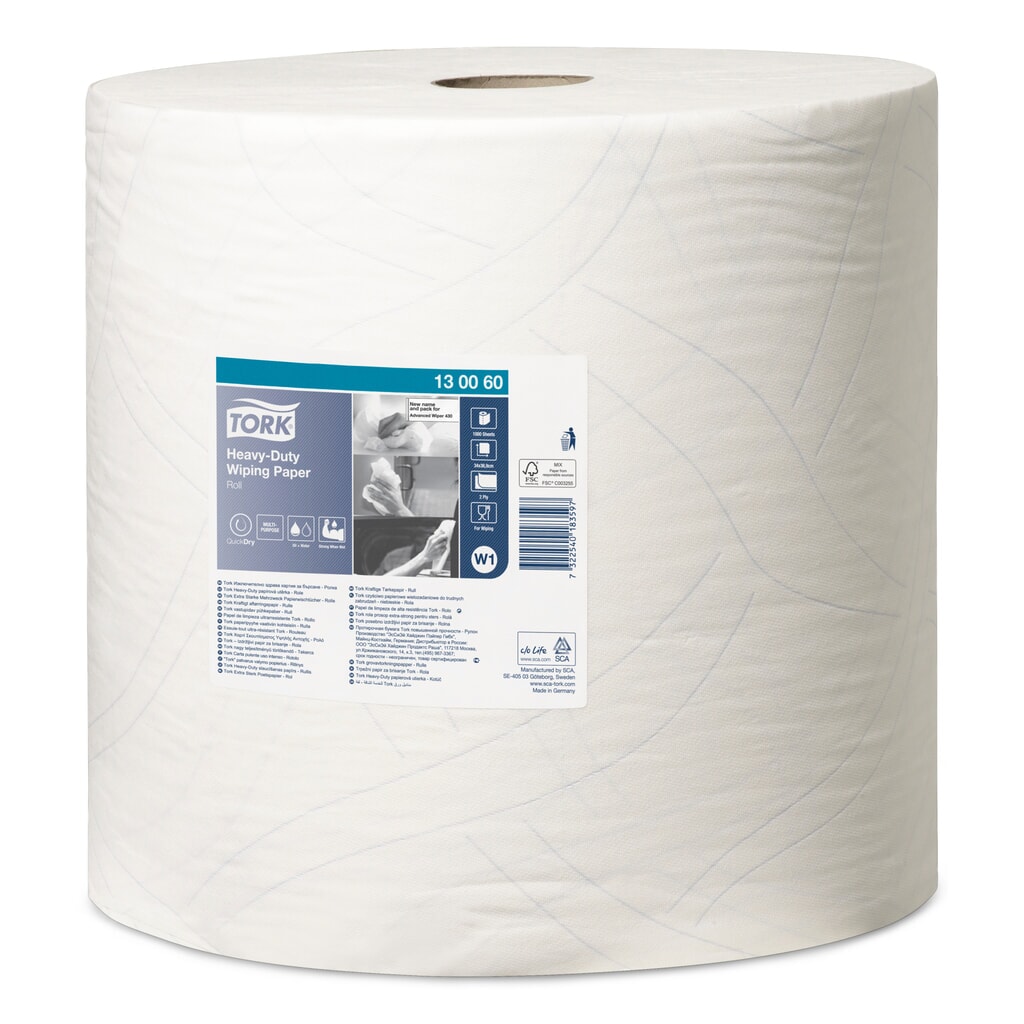 Produktabbildung: TORK® Wischtücher Extra Stark, HxB 340 x 370 mm, 1 Rolle, weiß
