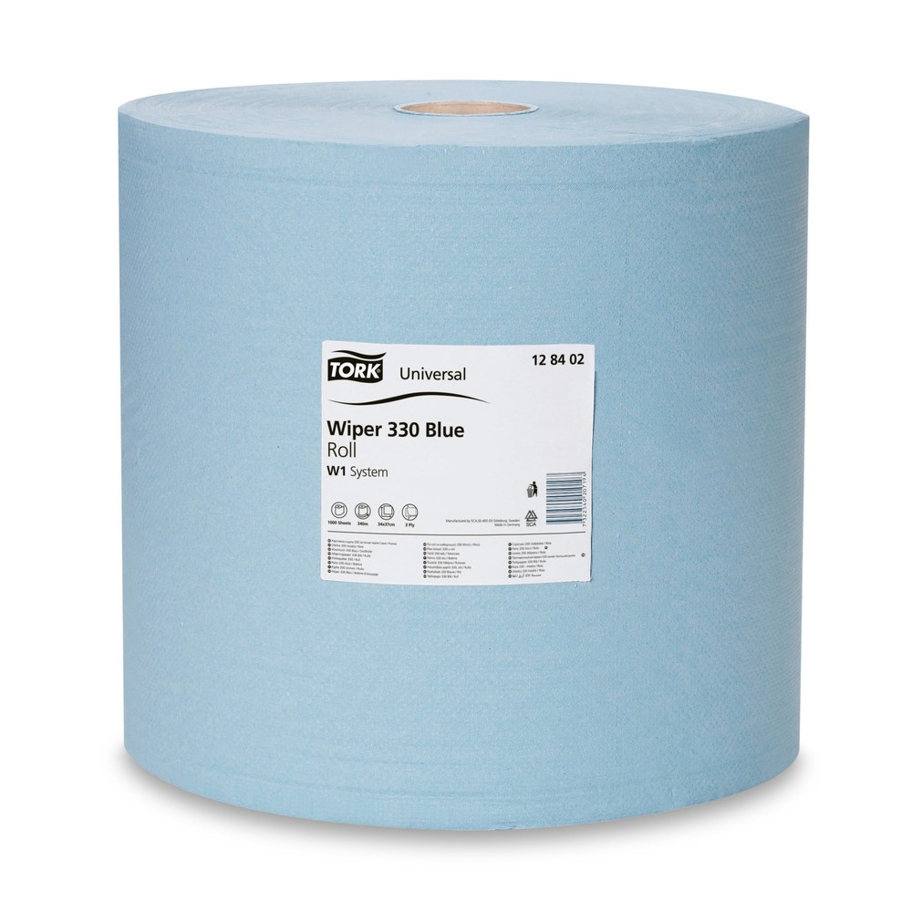 Produktabbildung: TORK® Wischtücher Standard, HxB 340 x 370 mm, 1 Rolle, blau