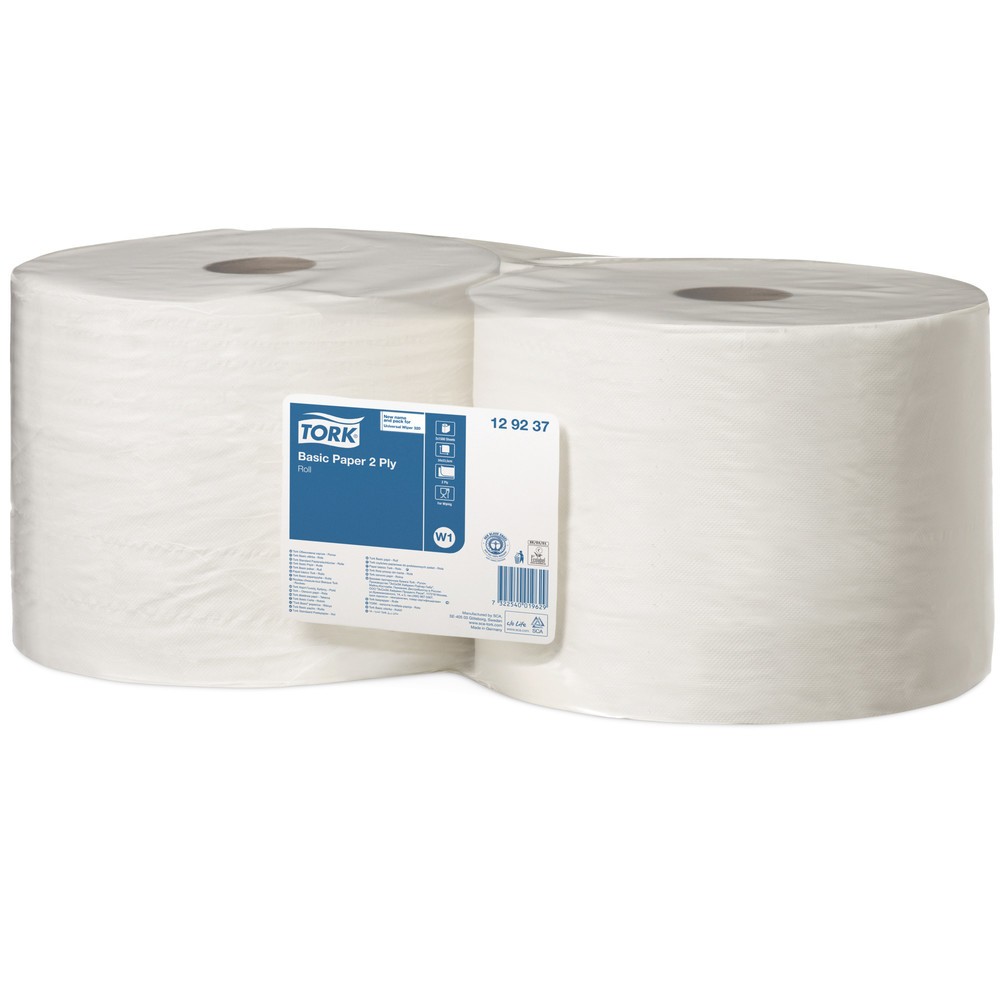 Produktabbildung: TORK® Wischtücher Standard, HxB 340 x 235 mm, 2 Rollen, weiß