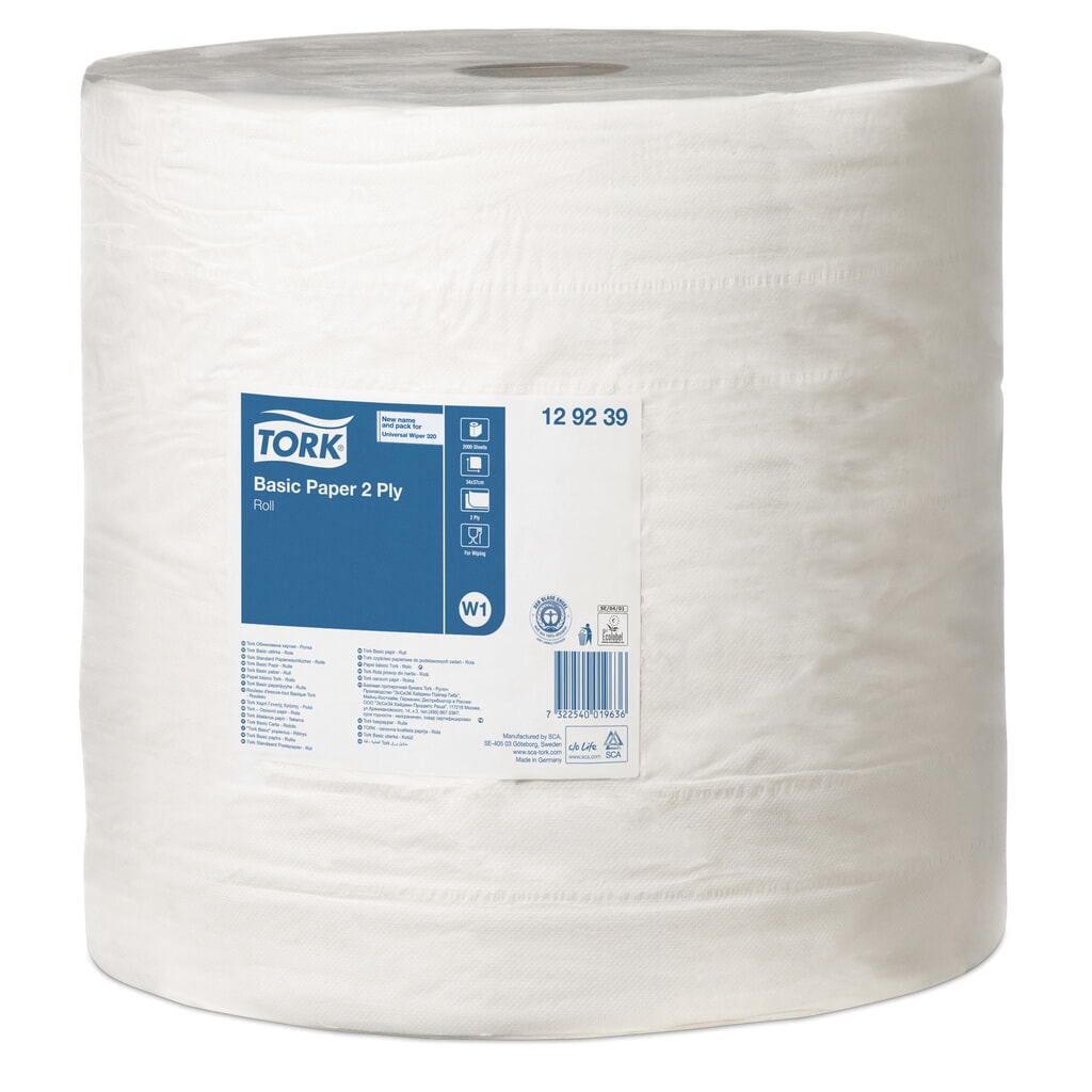 TORK® Wischtücher Standard, HxB 340 x 370 mm, 1 Rolle, weiß Produktabbildung: TORK® Wischtücher Standard, HxB 340 x 370 mm, 1 Rolle, weiß