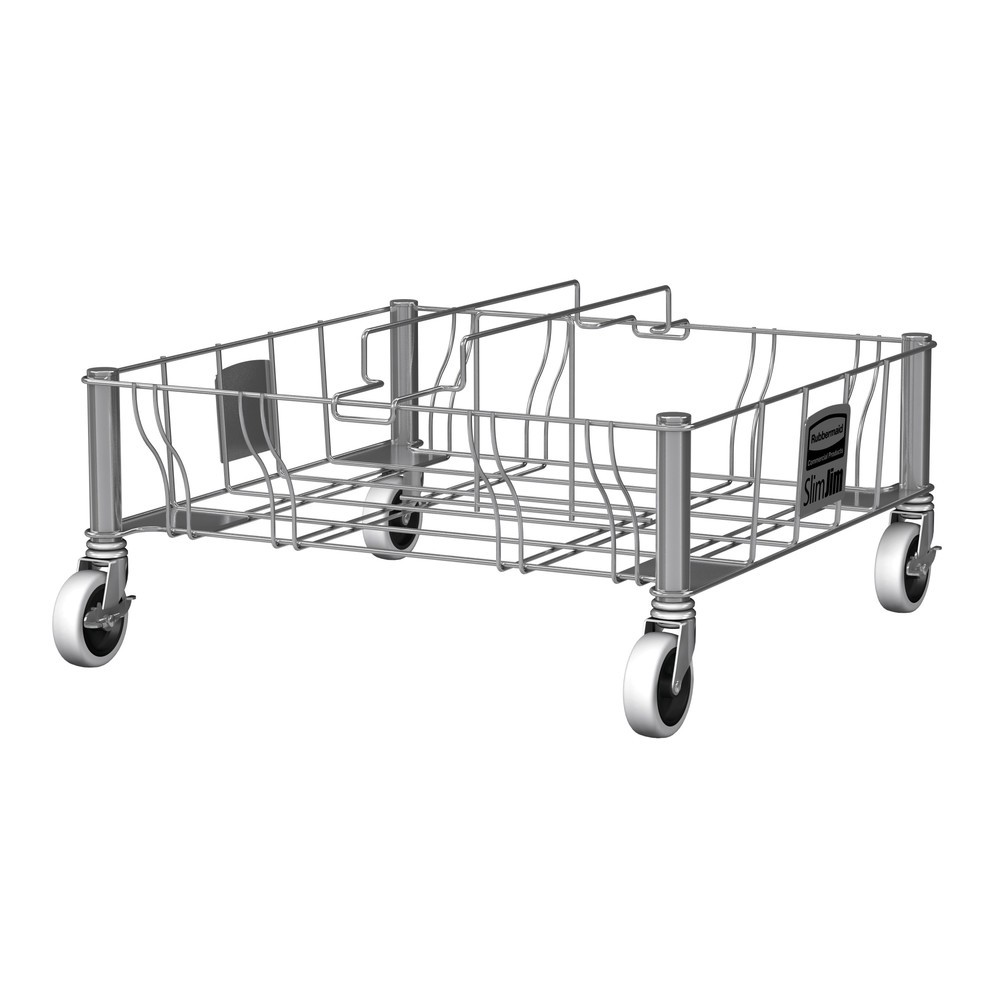 Produktabbildung: Transportroller für Wertstoffsammler Rubbermaid Slim Jim®, Edelstahl, zweifach