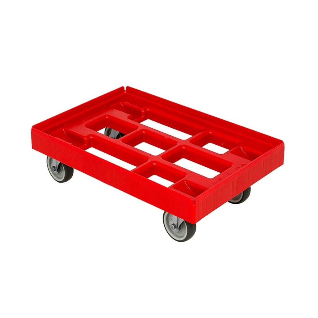 Transportroller, verschweißt, TK 300 kg, BxT 410 x 610 mm, Rollen-Ø 100 mm Produktabbildung: Transportroller, verschweißt, TK 300 kg, BxT 410 x 610 mm, Rollen-Ø 100 mm