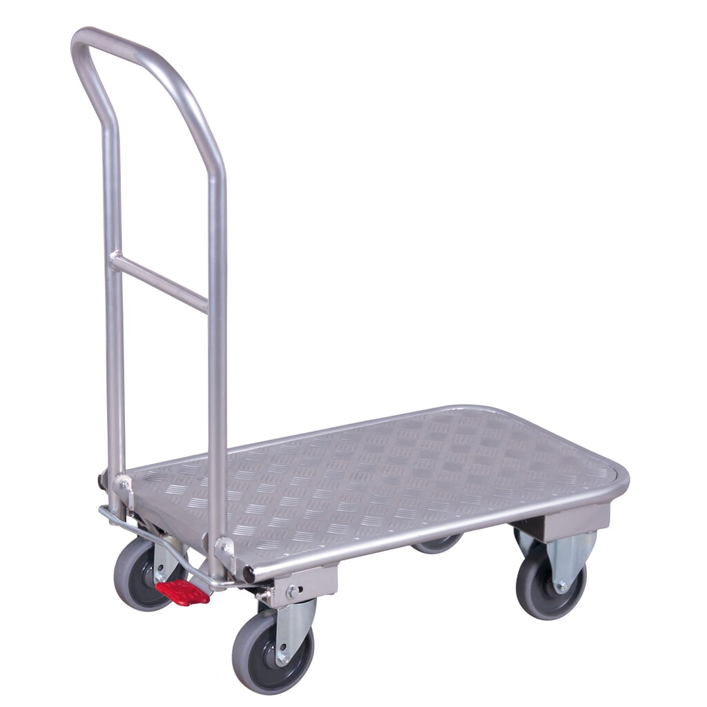 Produktabbildung: Transportwagen Ameise®, Aluminium, Ladefläche BxT 450 x 720 mm, mit Zentralbremse