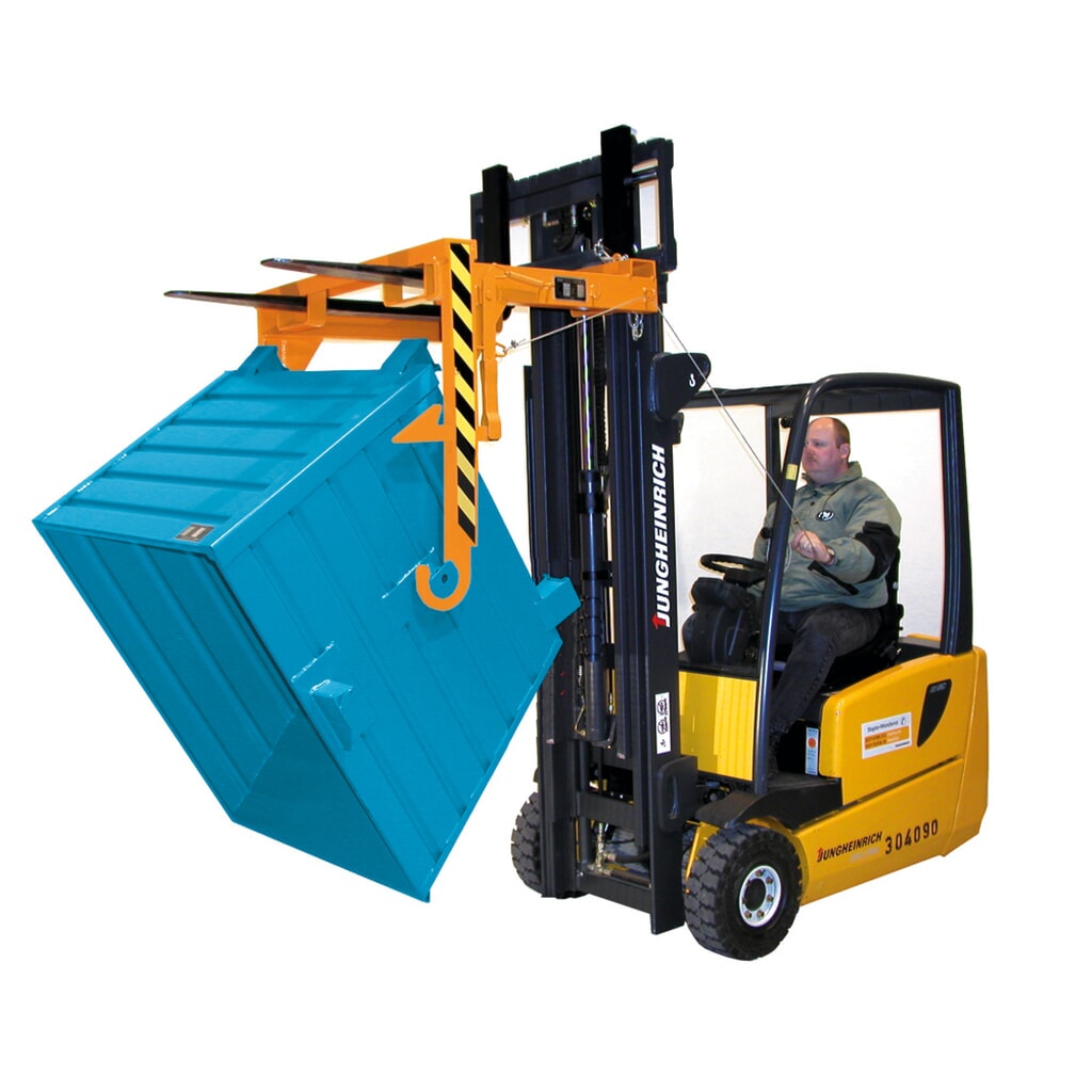 Traverse für Bauer® Stapelbarer Kippbehälter, Volumen 0,3 m³, RAL 5012 lichtblau Produktabbildung Nr. 2: Traverse für Bauer® Stapelbarer Kippbehälter, Volumen 0,3 m³, RAL 5012 lichtblau