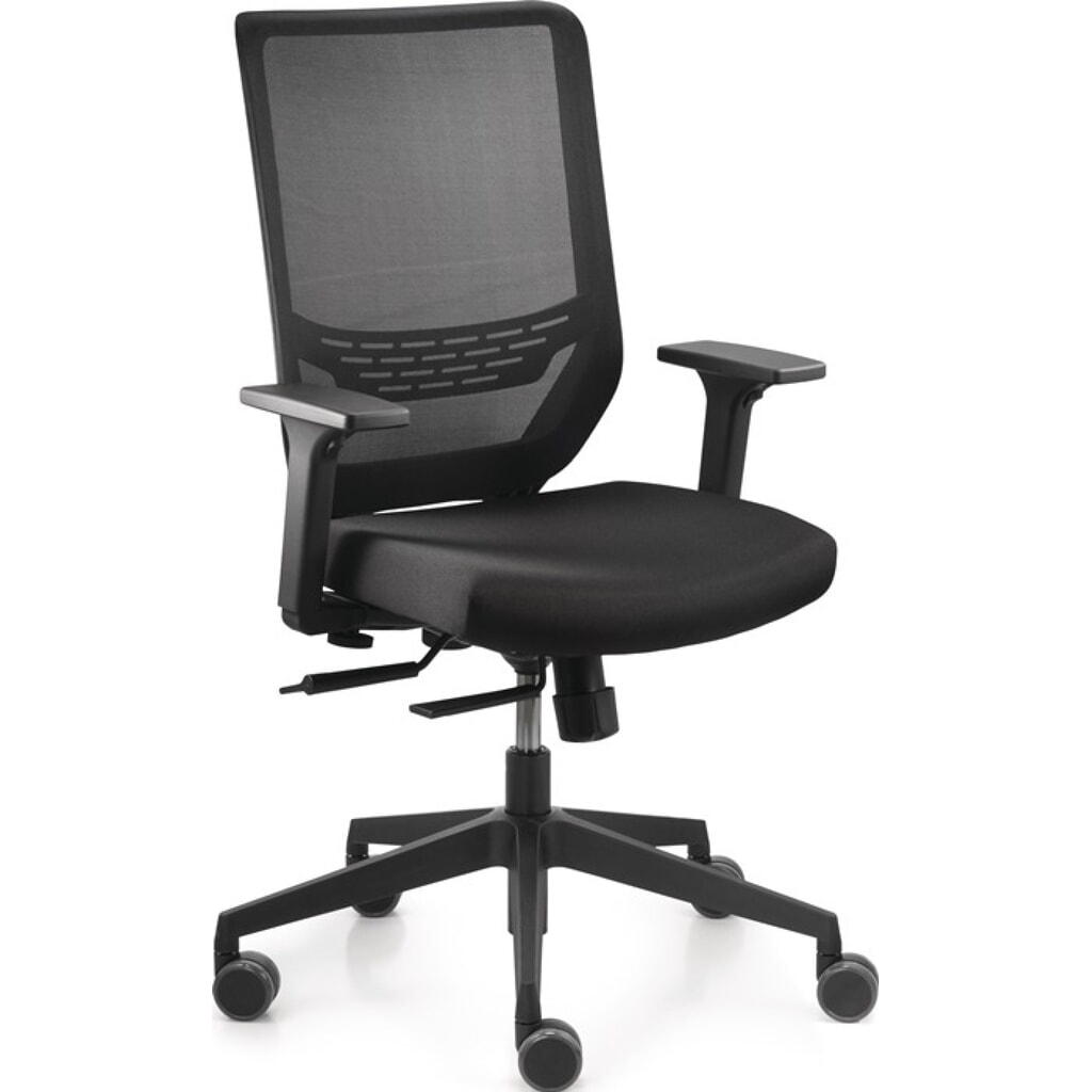 Produktabbildung: TREND OFFICE Bürodrehstuhl Mesh, schwarz 410-520 mm, Armlehnen, breiten- und höhenverstellbar, mit Synchrontechnik