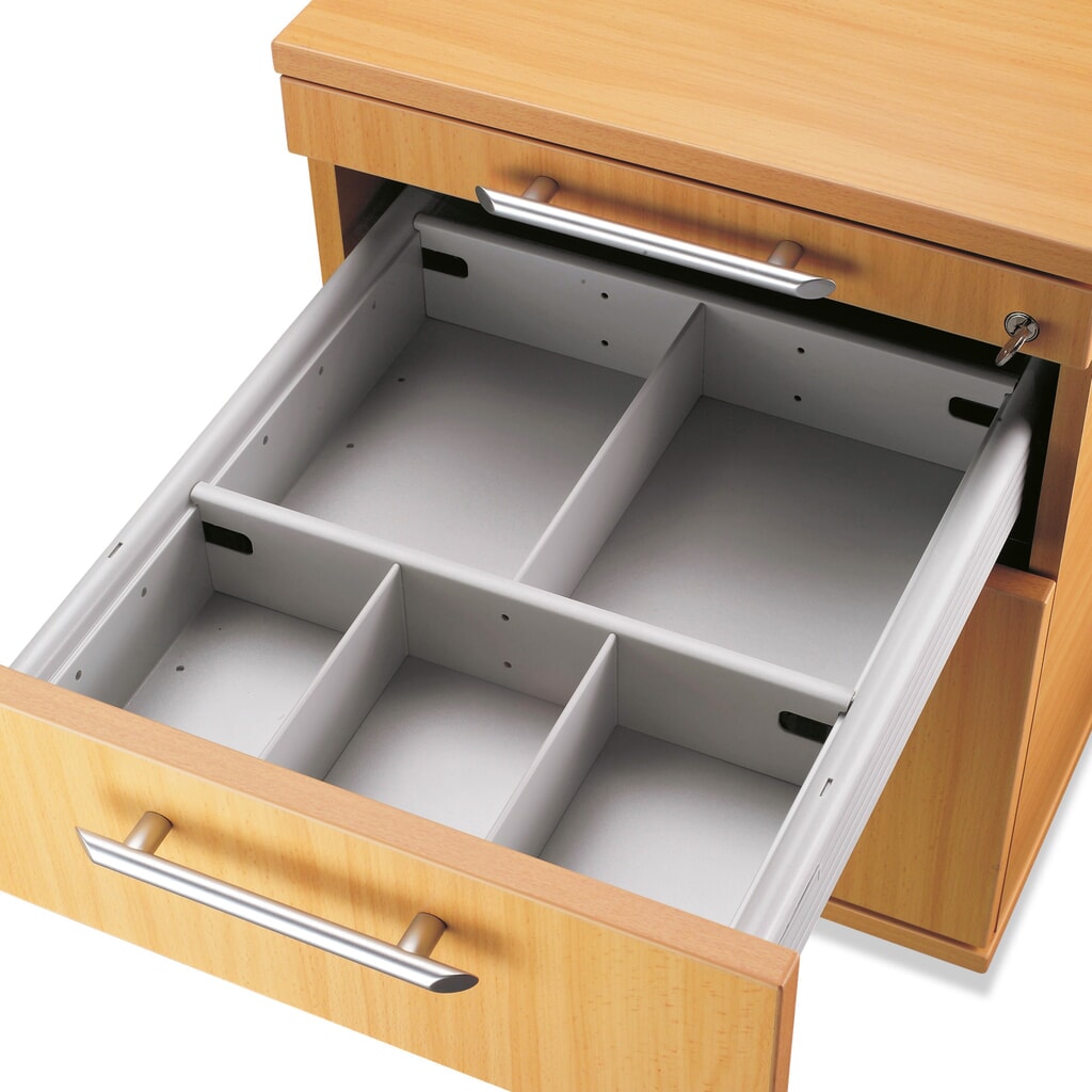 Trennstege-Set für Rollcontainer Solid, grau Produktabbildung: Trennstege-Set für Rollcontainer Solid, grau