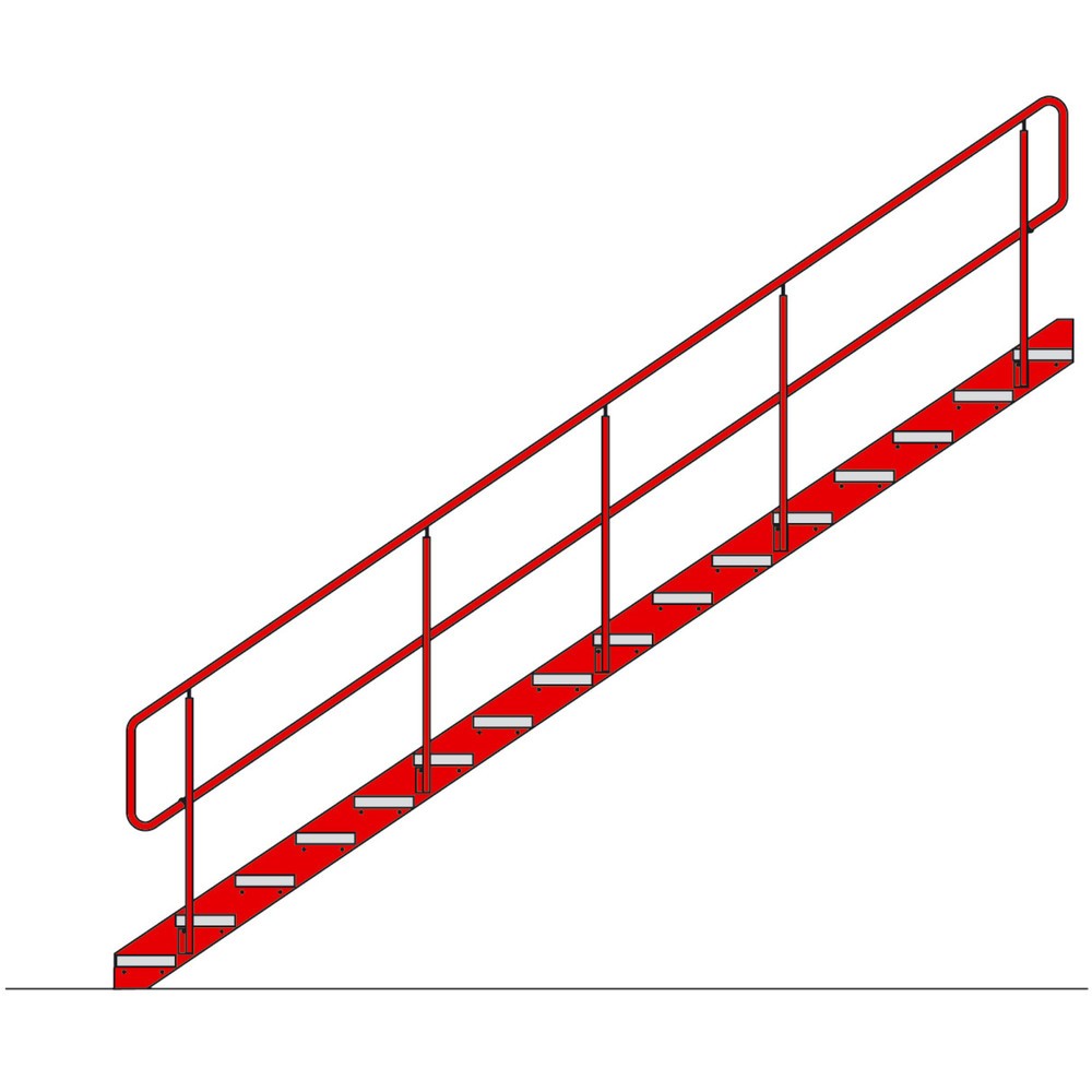 Produktabbildung: Treppe für Lagerbühnen-Modulsystem, Höhe bis 3.400 mm, lichtgrau