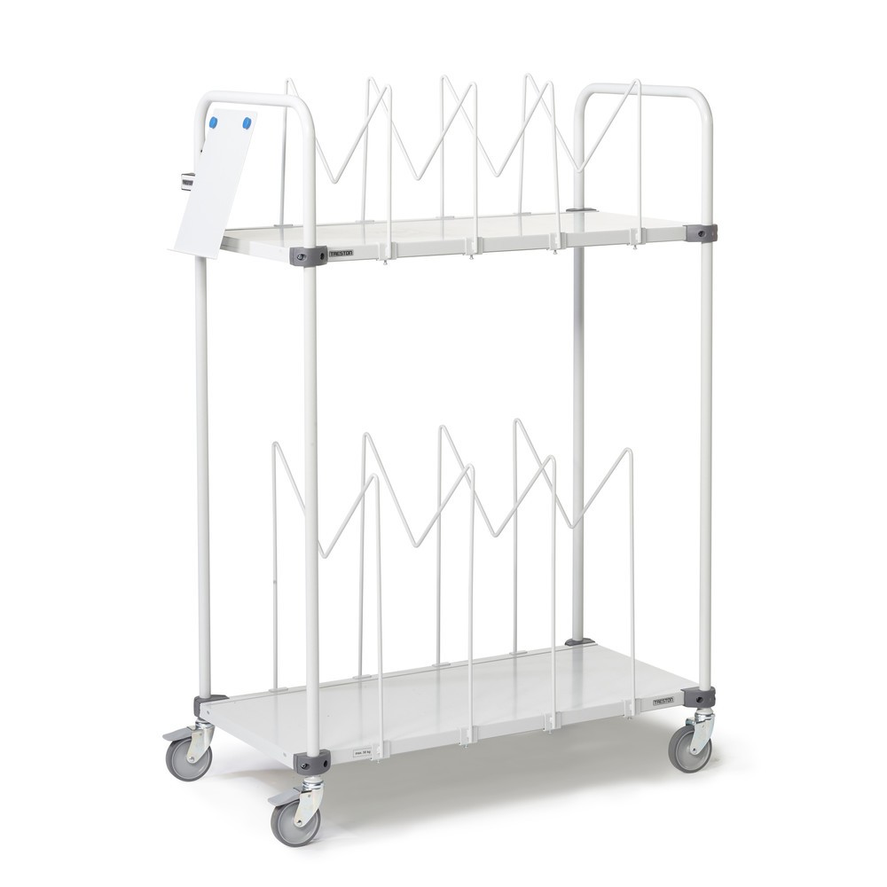 Produktabbildung: TRESTON Kartonwagen mit Lenkrollen, 2 Etagen, HxBxT 1.515 x 1.090 x 530 mm