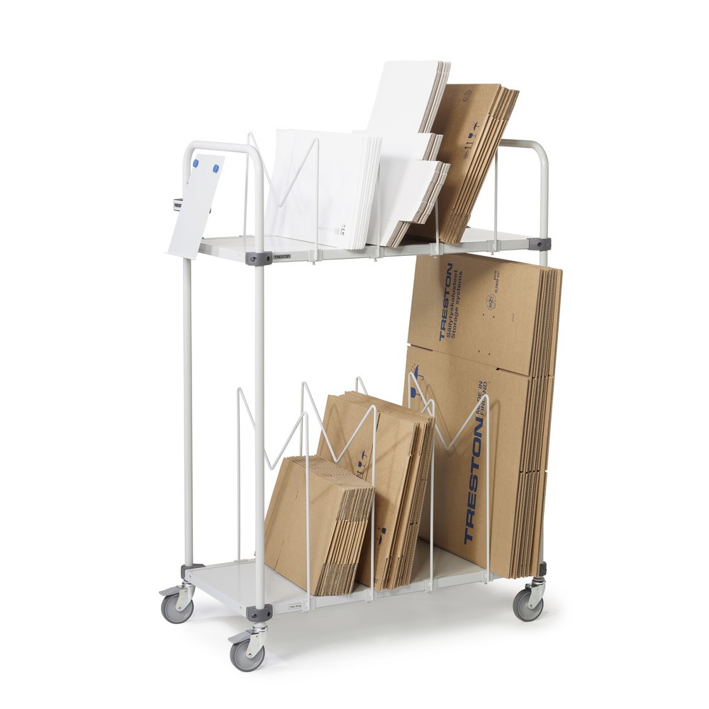 Produktabbildung Nr. 2: TRESTON Kartonwagen mit Lenkrollen, 2 Etagen, HxBxT 1.515 x 1.090 x 530 mm