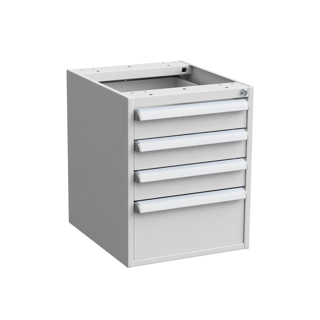 TRESTON Schubladenblock 45/56-3 Standard, ESD, HxBxT 560 x 450 x 520 mm, Schubladen: 3x 100 mm, 1x 200 mm Produktabbildung: TRESTON Schubladenblock 45/56-3 Standard, ESD, HxBxT 560 x 450 x 520 mm, Schubladen: 3x 100 mm, 1x 200 mm