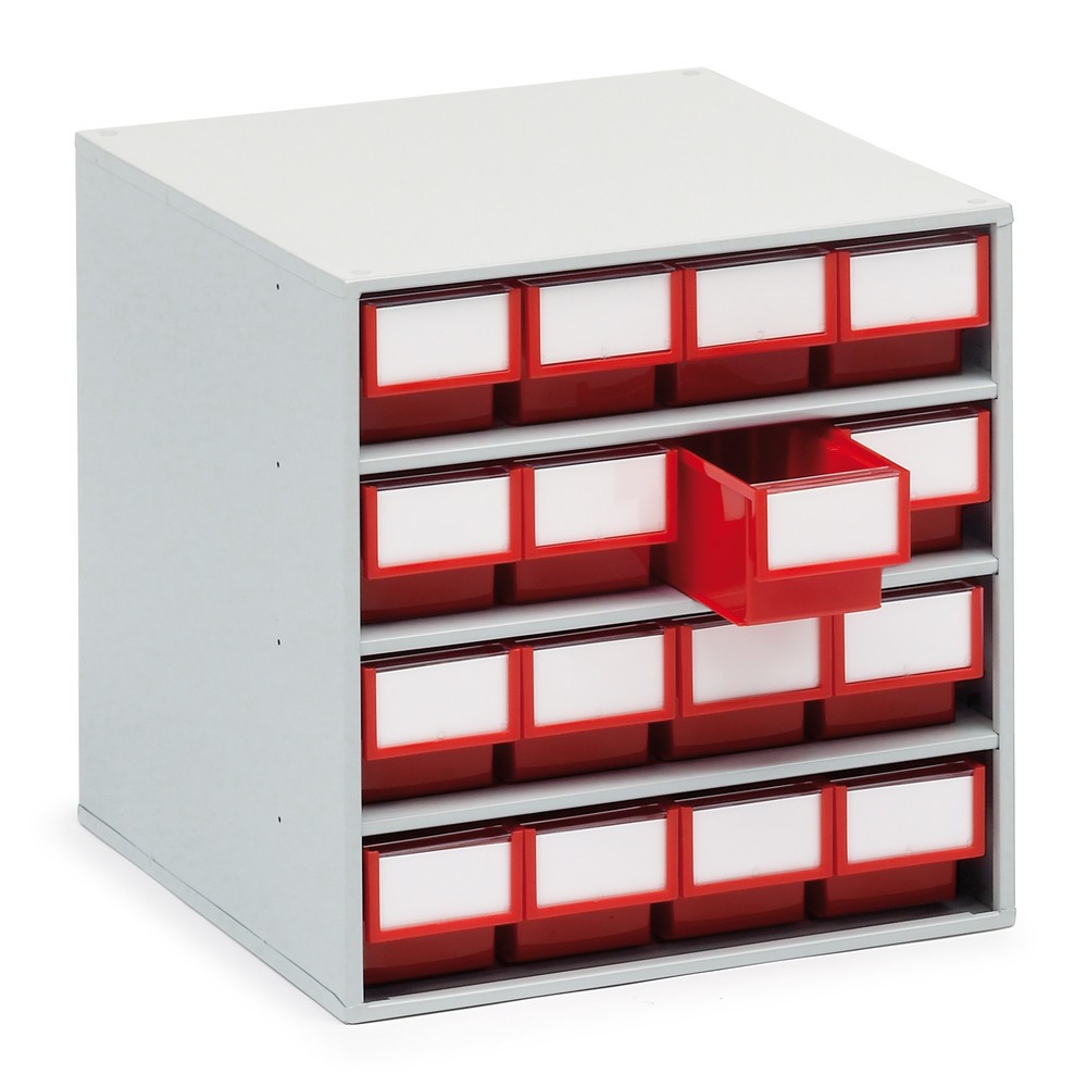 Produktabbildung Nr. 1: TRESTON Schubladenmagazin, 16 Schubladen, Tiefe 400 mm, rot