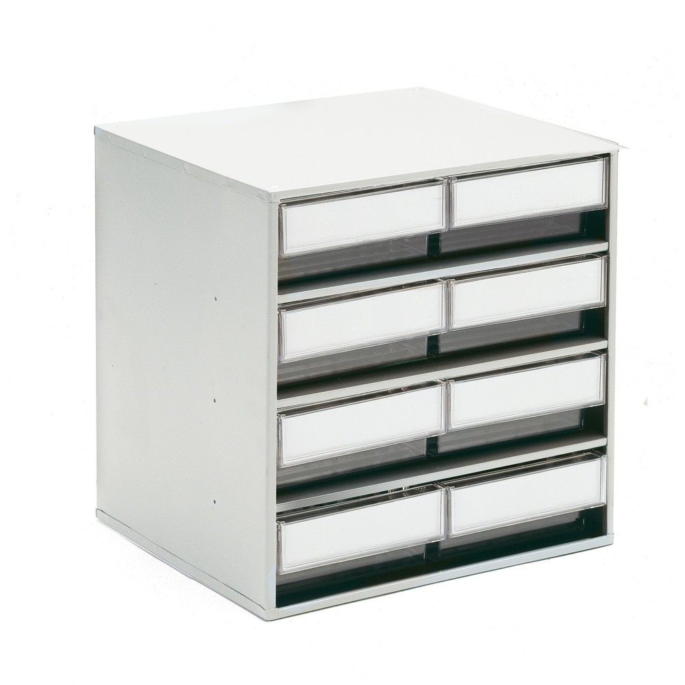 Produktabbildung: TRESTON Schubladenmagazin, 8 Schubladen, Tiefe 300 mm, glasklar