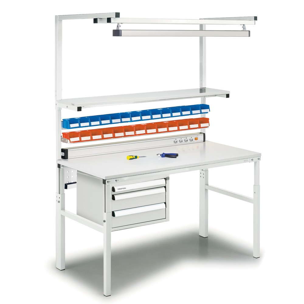 Produktabbildung Nr. 2: TRESTON TPH-Arbeitstisch mit Etagenboard, ESD, manuell höhenverstellbar, BxT 1.800 x 700 mm