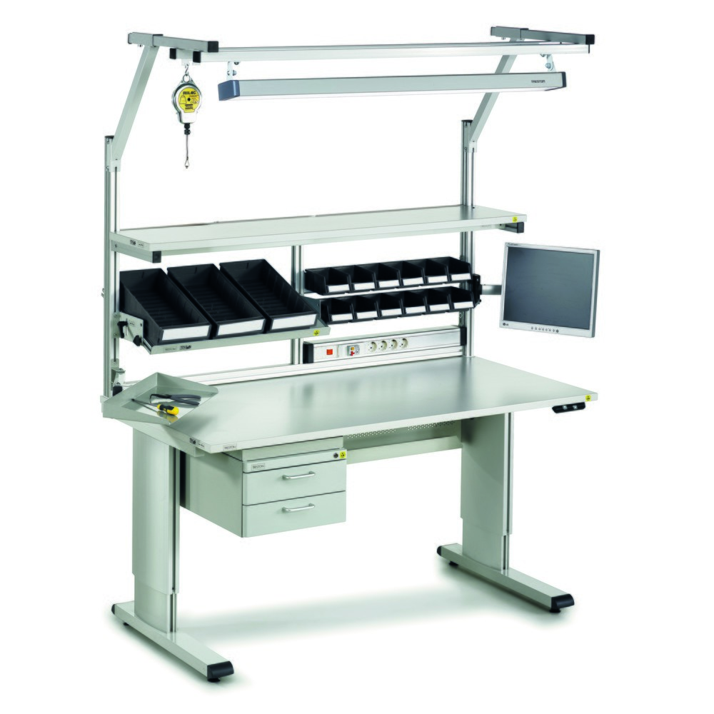 Produktabbildung Nr. 2: TRESTON WB-Arbeitstisch, ESD, elektrisch höhenverstellbar, BxT 1.800 x 800 mm, mit Kabelwanne