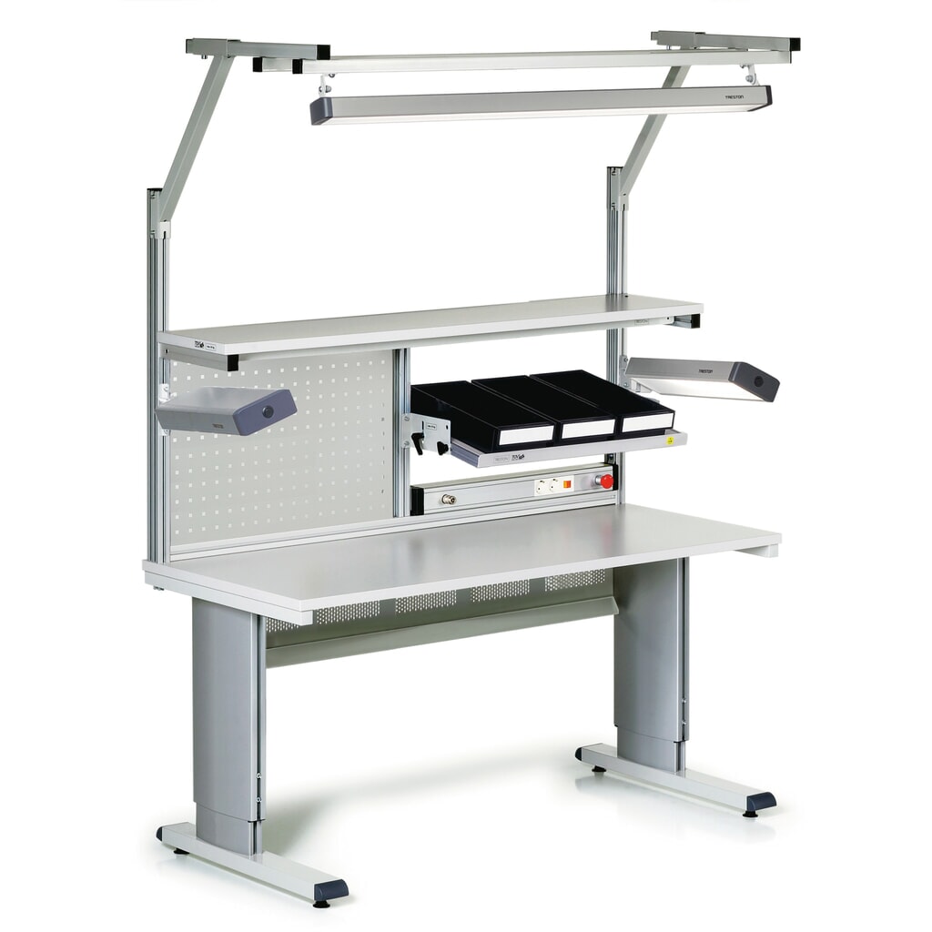 TRESTON WB-Arbeitstisch, ESD, manuell höhenverstellbar, BxT 1.500 x 800 mm Produktabbildung Nr. 6: TRESTON WB-Arbeitstisch, ESD, manuell höhenverstellbar, BxT 1.500 x 800 mm