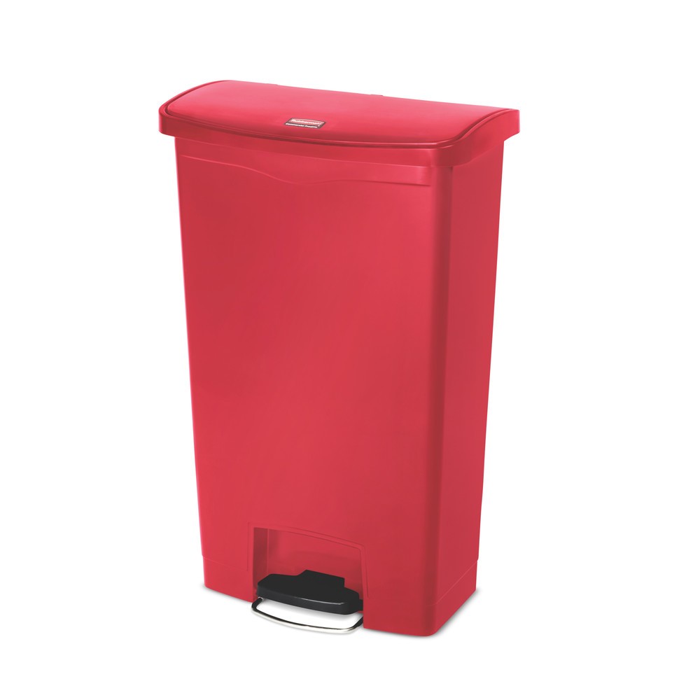 Produktabbildung Nr. 1: Tret-Abfallbehälter Rubbermaid Slim Jim® mit Pedal an der Breitseite, Kunststoff, 50 l, rot