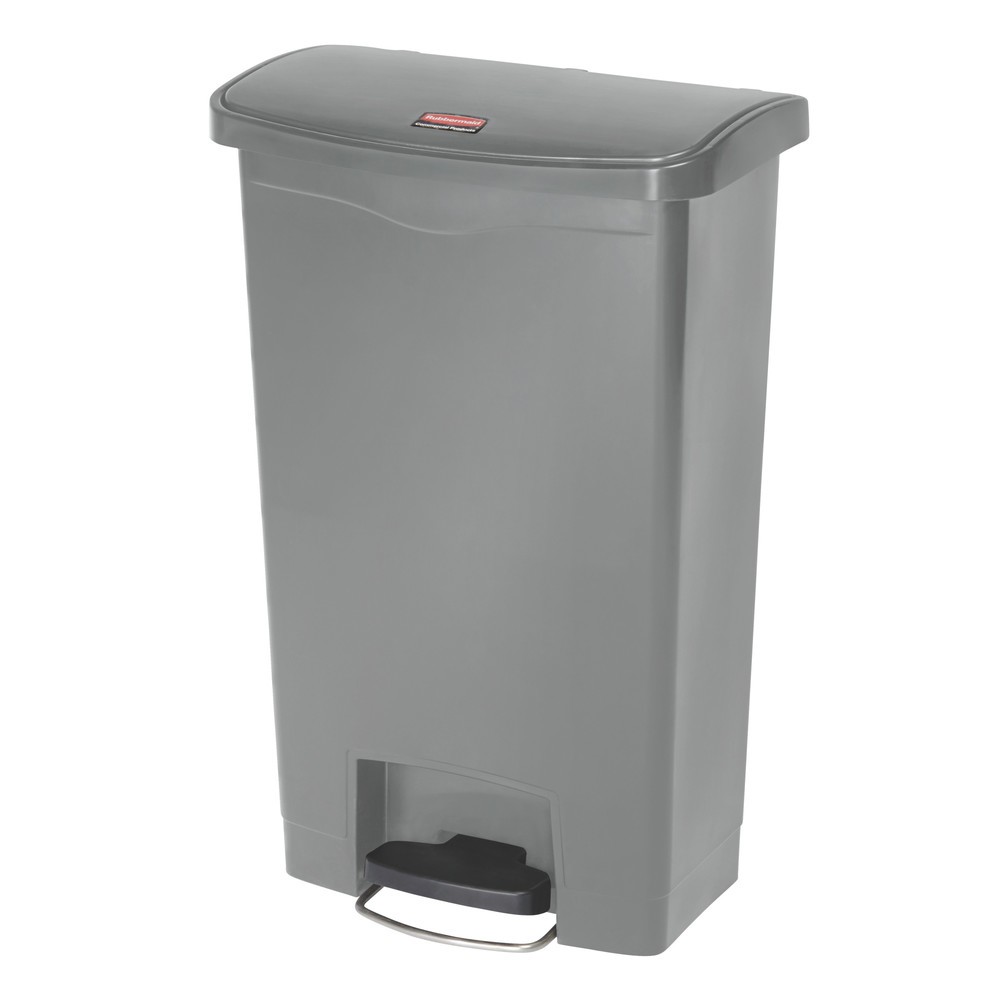 Produktabbildung Nr. 1: Tret-Abfallbehälter Rubbermaid Slim Jim® mit Pedal an der Breitseite, Kunststoff, 90 l, grau