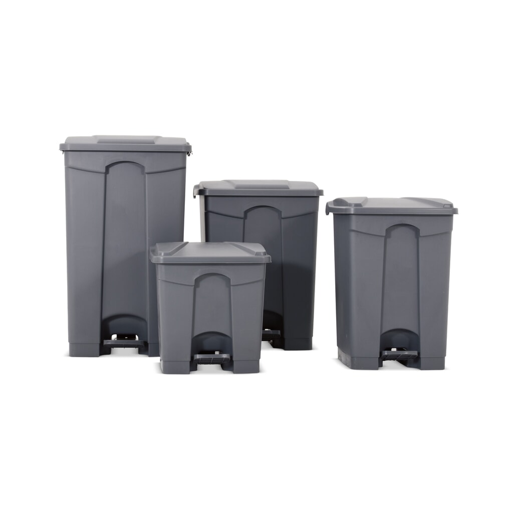 Tret-Abfalleimer HEMMDAL , 68 Liter, PP, grau Produktabbildung: Tret-Abfalleimer HEMMDAL , 68 Liter, PP, grau
