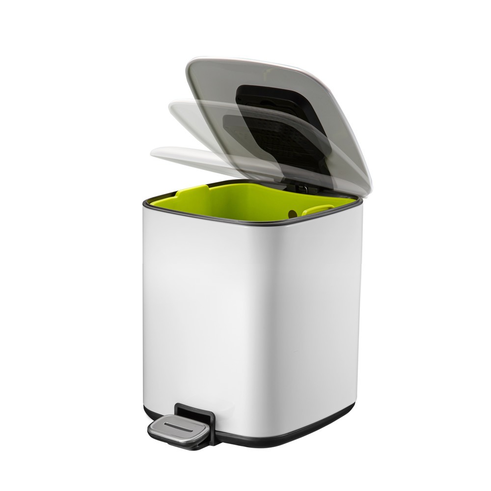 Produktabbildung Nr. 5: Tret-Abfalleimer Regent, 6 l, weiß