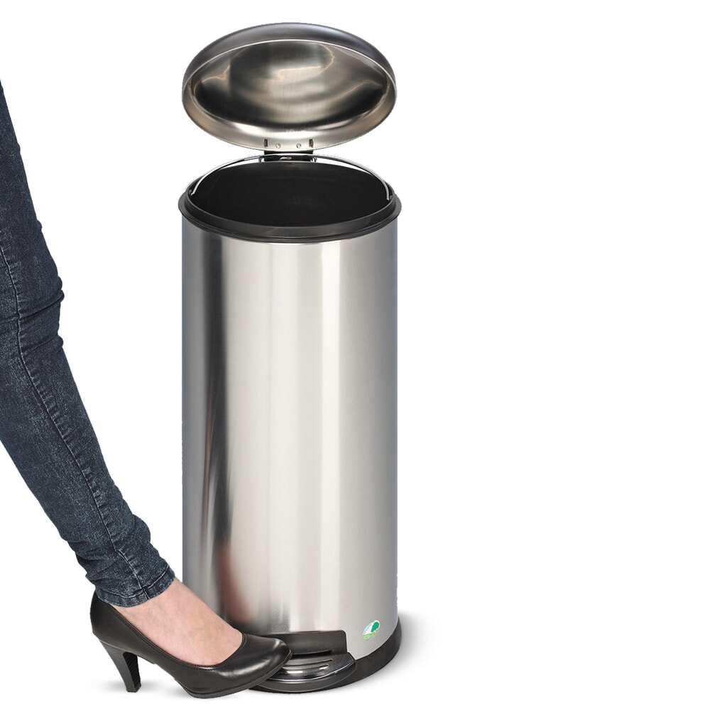 VAR® Tret-Abfallsammler aus Edelstahl, 3 Liter, matt Produktabbildung Nr. 2: VAR® Tret-Abfallsammler aus Edelstahl, 3 Liter, matt
