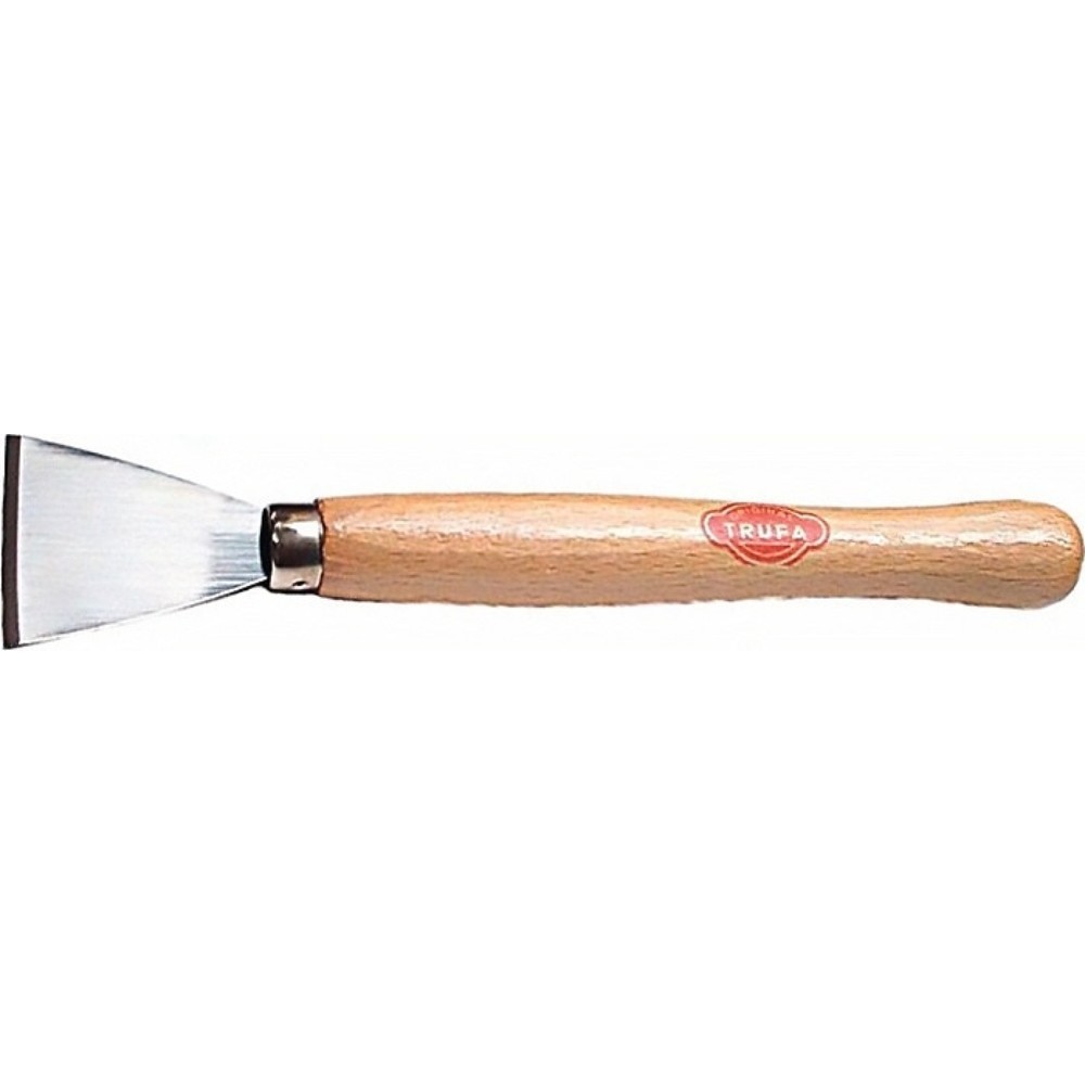 Produktabbildung: TRUFA Entrostungsspachtel, fein poliert Holz rund, Breite 50 mm