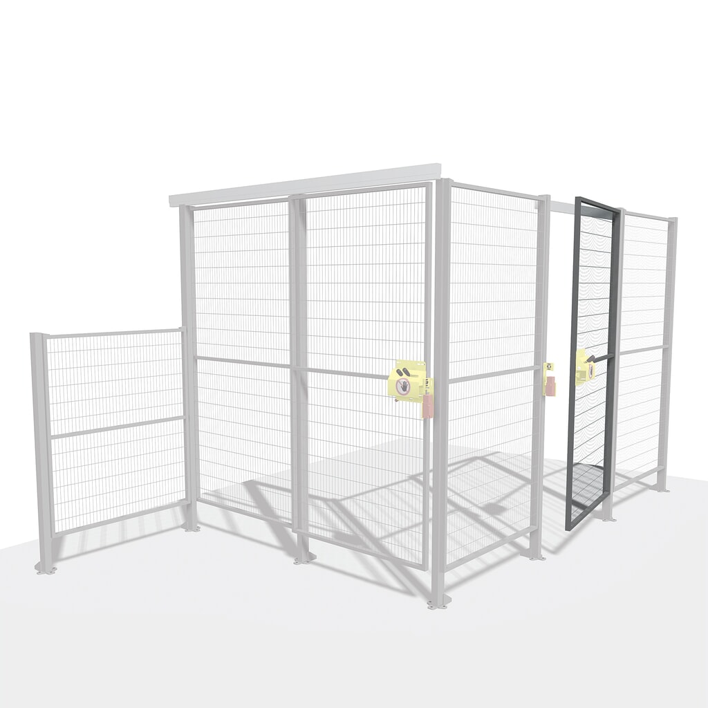 Tür-Set TROAX® SMART FIX mit SAFE LOCK, für Maschinenschutz, Flügeltür Produktabbildung: Tür-Set TROAX® SMART FIX mit SAFE LOCK, für Maschinenschutz, Flügeltür
