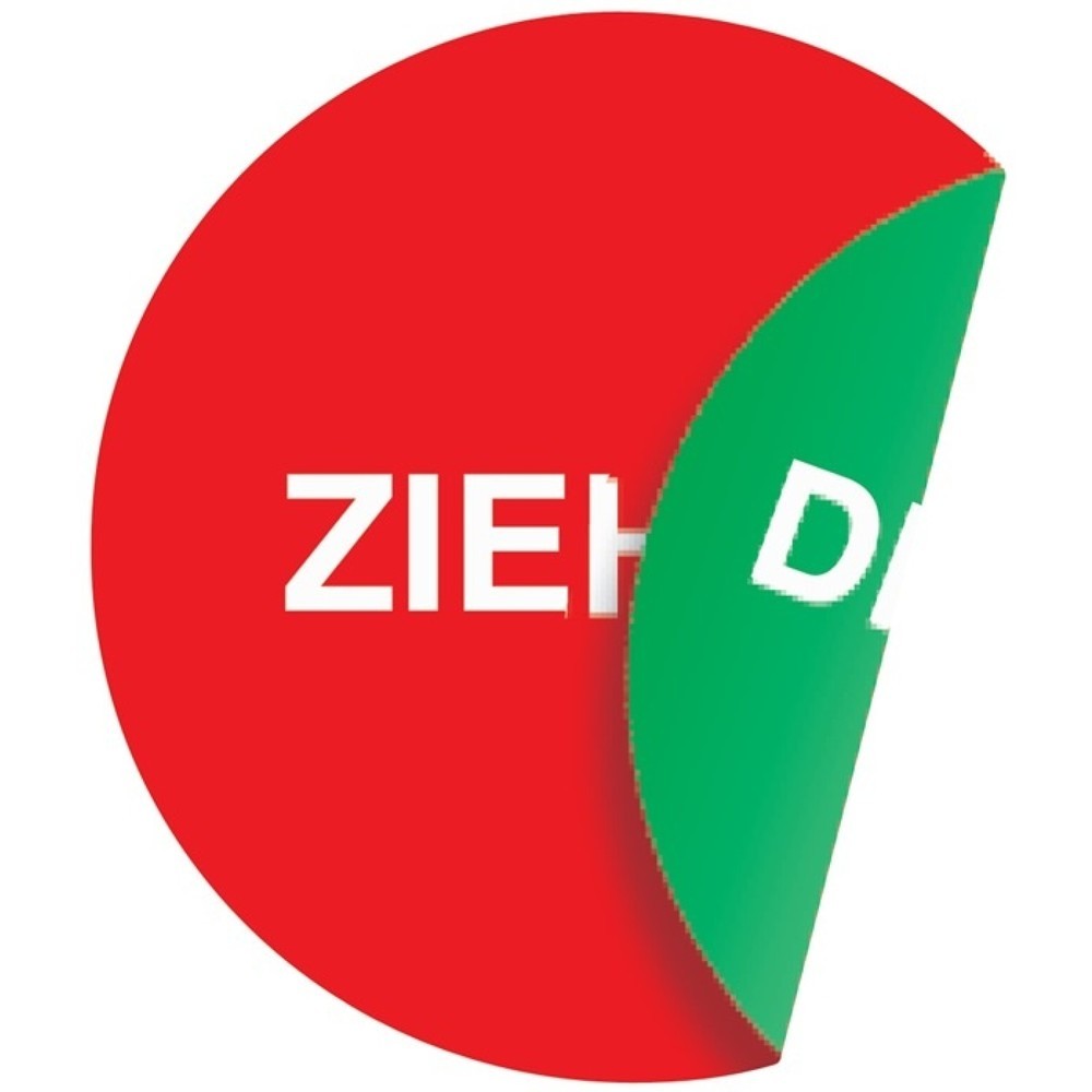 Produktabbildung: Türaufkleber, Ziehen/Drücken, Ø 100 mmLxB, Folie selbstklebend