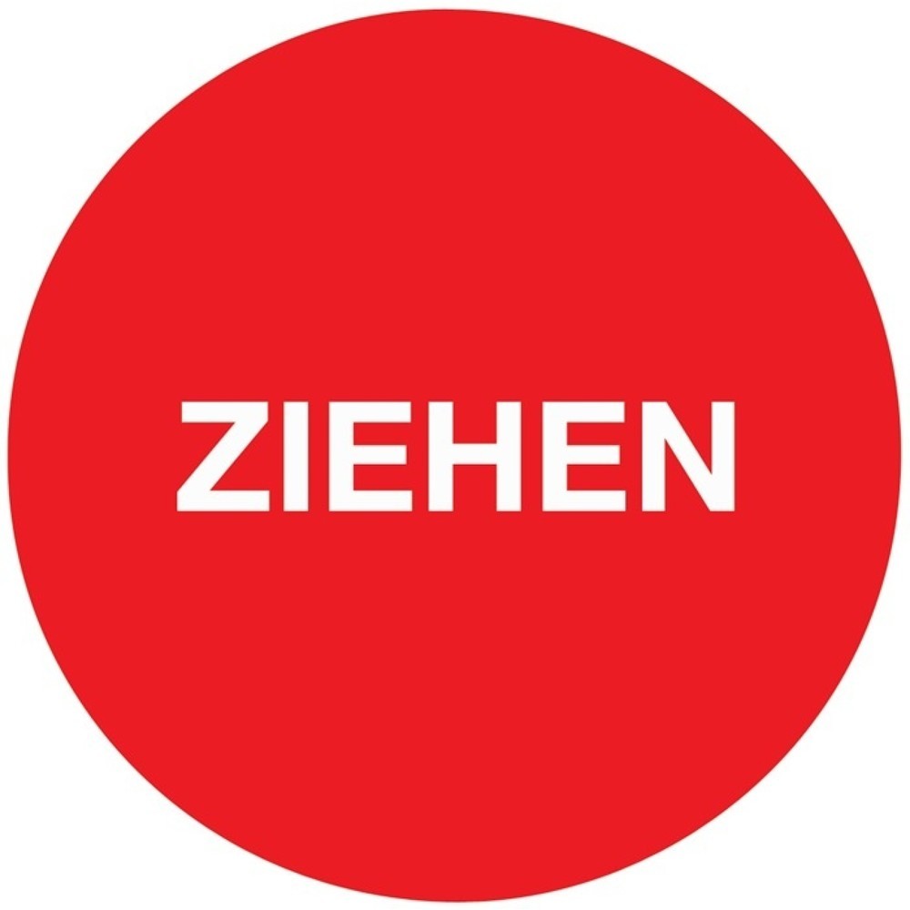 Produktabbildung: Türaufkleber, Ziehen, Ø 50 mmLxB, Folie selbstklebend