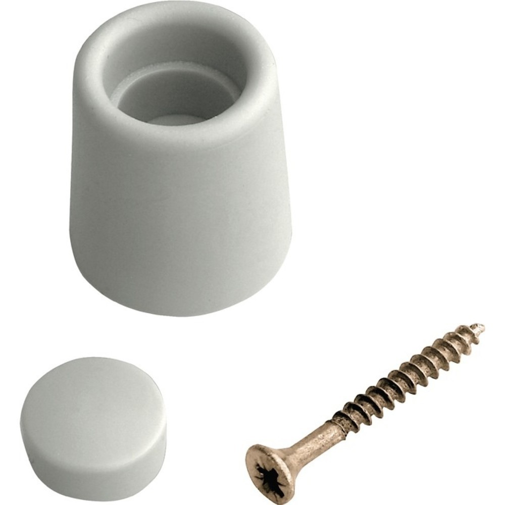 Produktabbildung: Türpuffer, grau, Ø 29 mm Höhe 35 mm, Dübelmontage