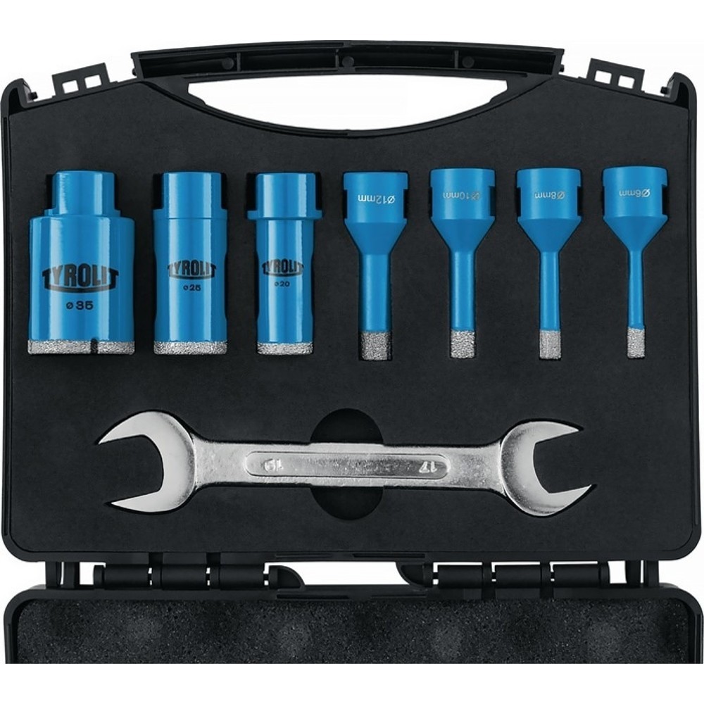 Produktabbildung: TYROLIT Fliesenbohrset DDT, 8-teilig Durchmesser 6, 8, 10, 12, 20, 25, 35 mm, Schaft M14