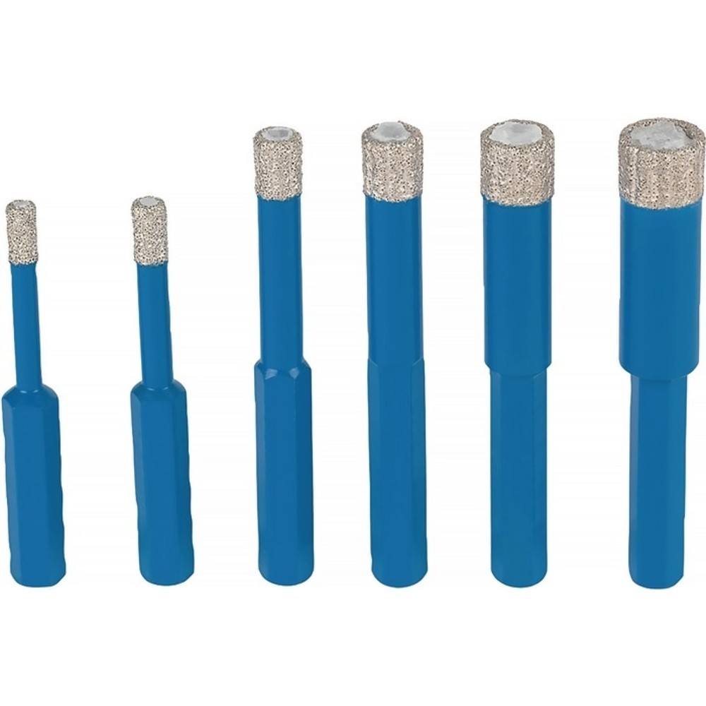 Produktabbildung: TYROLIT Fliesenbohrset DDT HEX, 6-teilig Durchmesser 5, 6, 8, 10, 12, 14 mm, Schaft HEX