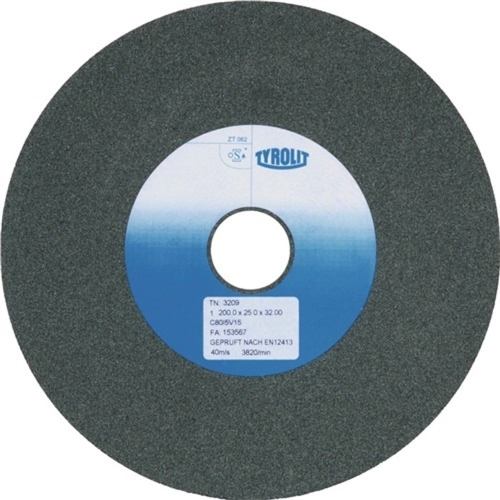 Produktabbildung: Schleifbockscheibe D.200xB25xBohrung32mm 80 SCg TYROLIT