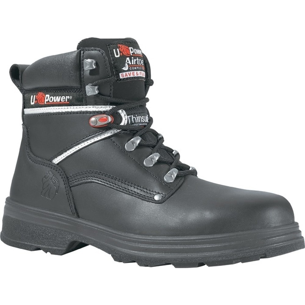 Produktabbildung: U.POWER Sicherheitsstiefel Performance, S3 SRC CI EN ISO 20345, Größe 40 schwarz, Glattleder