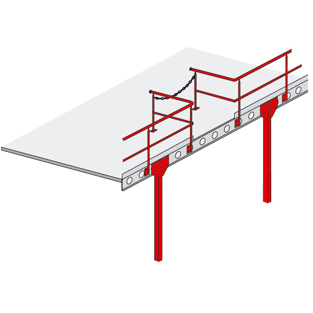 Produktabbildung: Übergabestation für Lagerbühnen-Modulsystem, enzianblau