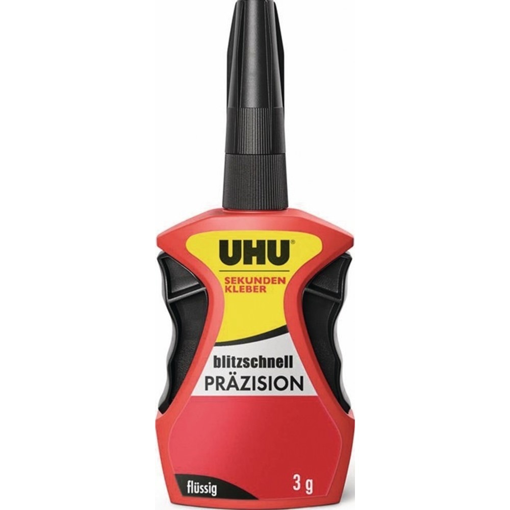 Produktabbildung: UHU Sekundenkleber blitzschnell PRÄZISION flüssig, 3 g, Flasche, farblos