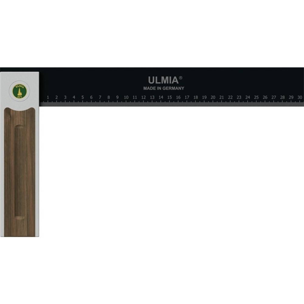 Produktabbildung: ULMIA Winkel Alu-Line, Schenkellänge 350 mm Grifflänge 195 mm, justierbar Aluminium / Stahl / Nussbaum