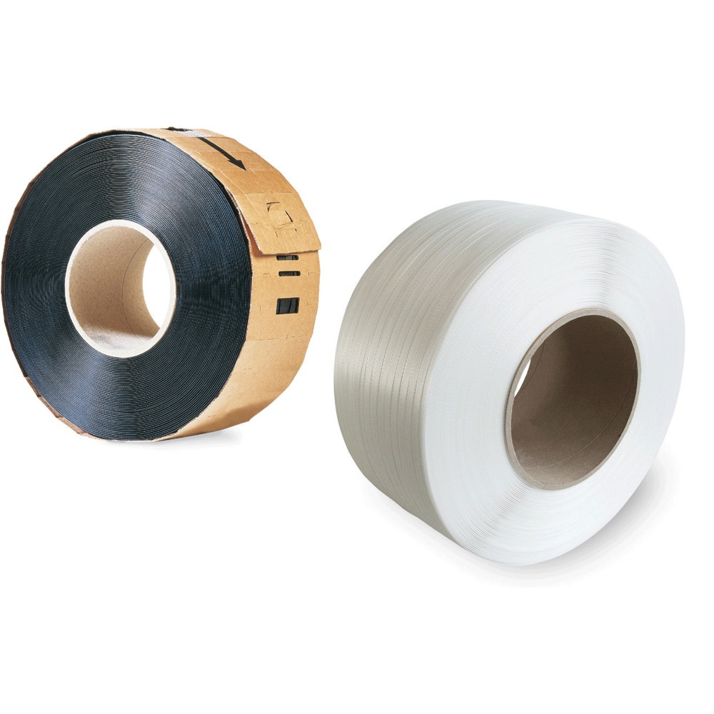 Produktabbildung Nr. 2: Umreifungsband aus PP für Umreifungsmaschinen, 12 mm x 2.500 lfm., Kern-Ø 200 mm, Stärke 0,65 mm, weiß