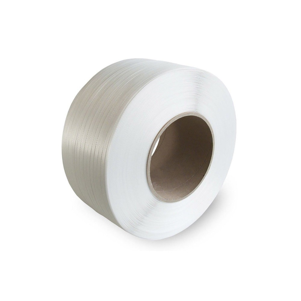 Produktabbildung: Umreifungsband aus PP für Umreifungsmaschinen, 12 mm x 2.500 lfm., Kern-Ø 200 mm, Stärke 0,65 mm, weiß