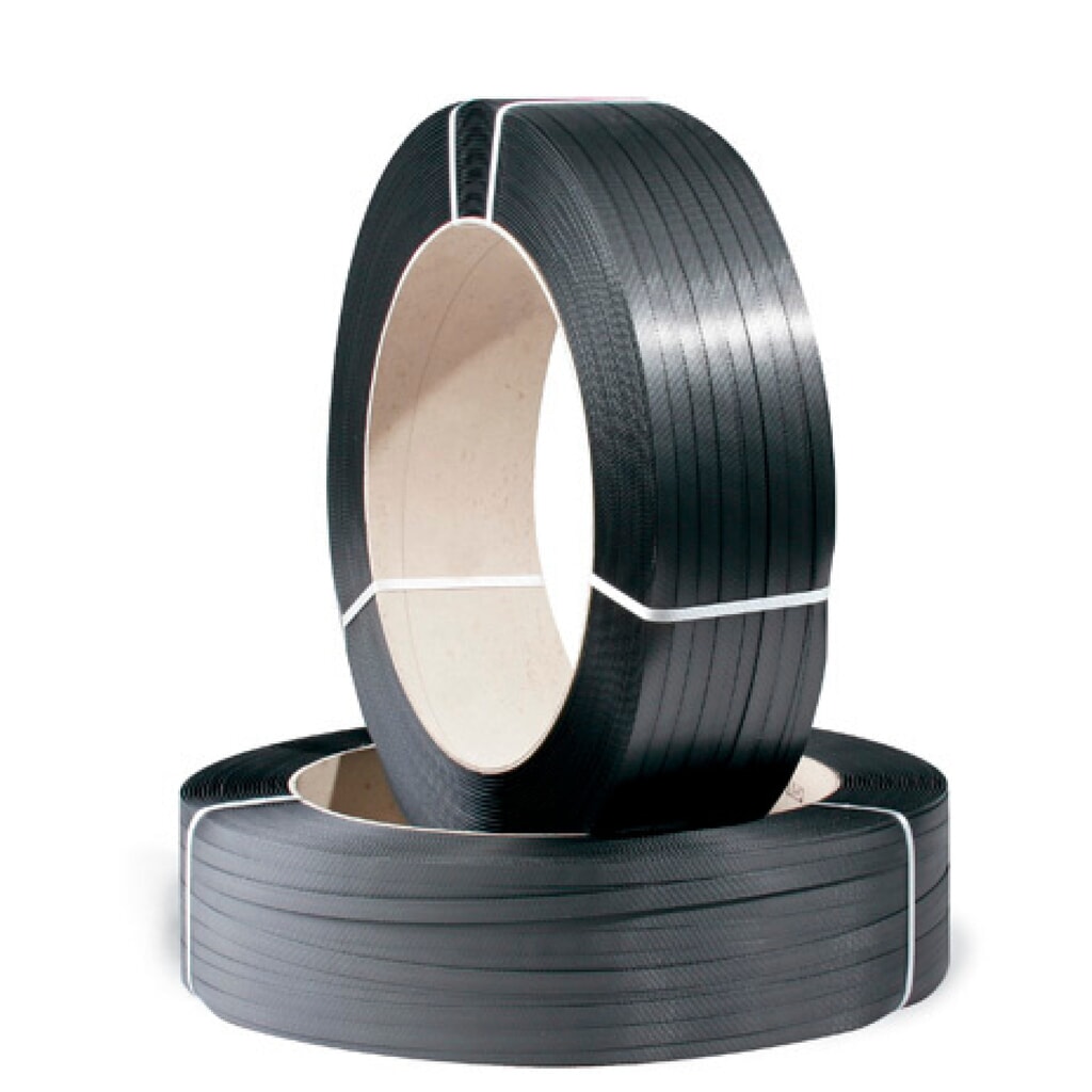 Produktabbildung: Umreifungsband aus PP, Großrolle, 12,7 mm x 2.500 lfm., Kern-Ø 406 mm, Stärke 0,65 mm, schwarz